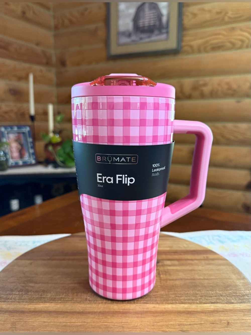 PINK GINGHAM Brumate + Madi Nelson Lmtd Ed 30oz ERA FLIP Leakproof Tumbler
